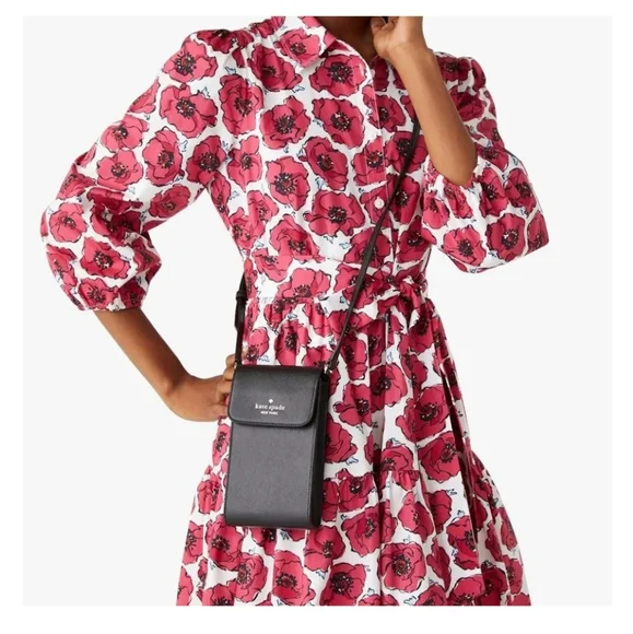 Kate Spade Black Leather Phone Crossbody Bag - Picture 2 of 6